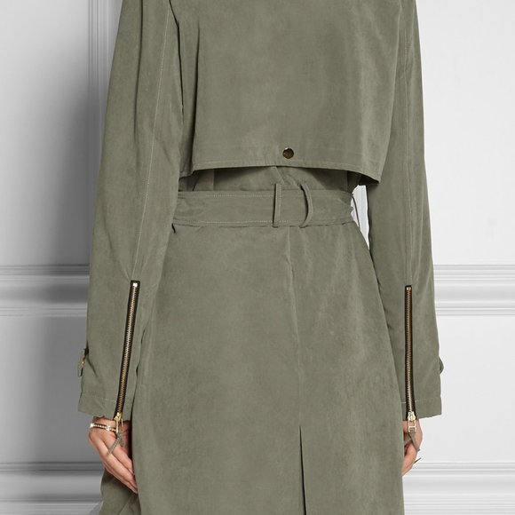 DAY Biger et Mikkelsen Brushed Twill Trench Coat. Fits XS or Small. Olive Green. - Picture 6 of 12